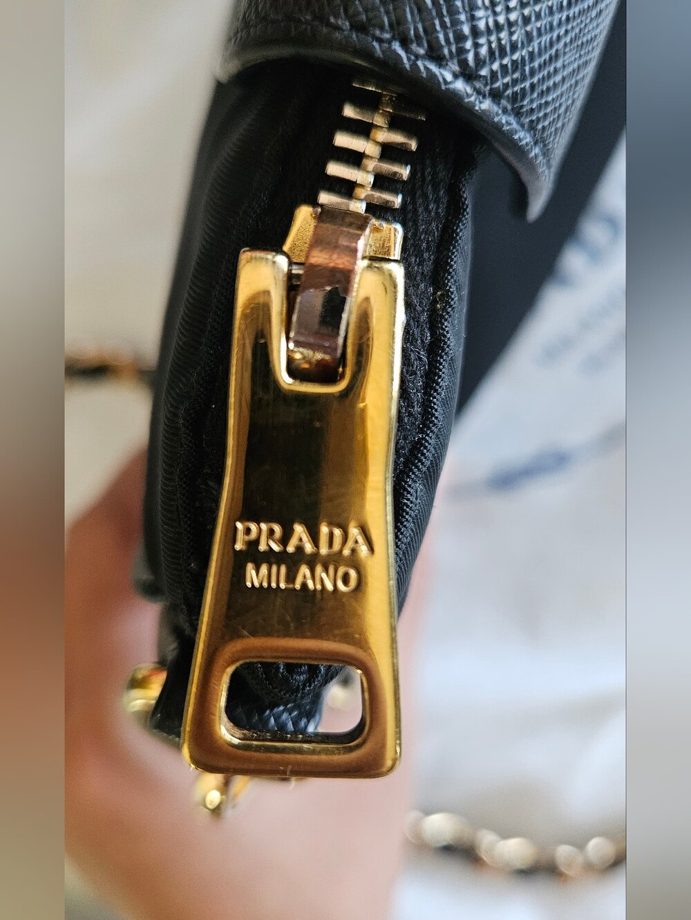 Authentic Prada Tessuto & Saffiano Crossbody Bag / Clutch (Nero/Black) - Picture 3 of 14